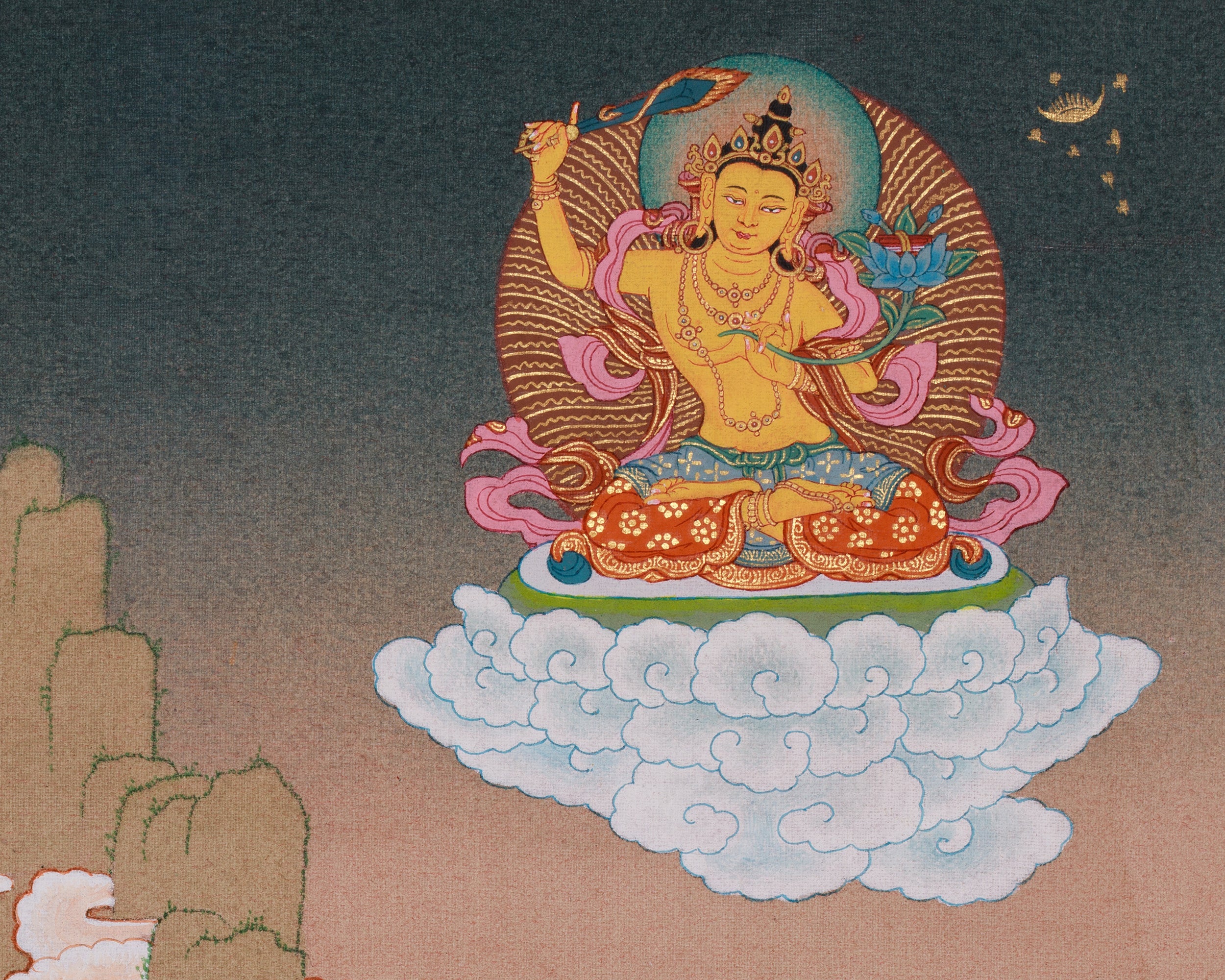 Four Armed Chenrezig Tibetan Artwork | Sacred Compassion Buddha