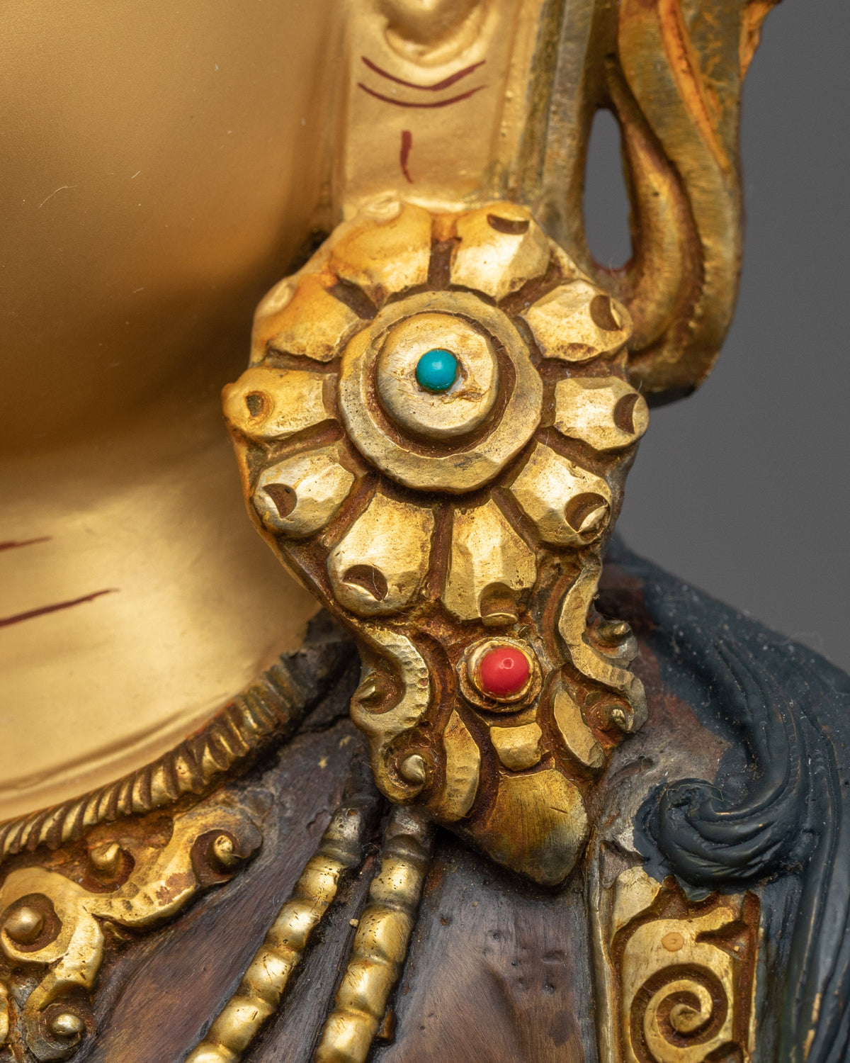 Amitayus Practice Statue | Gold and Silver Gilded Buddha Statue for Rituals