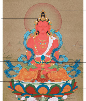 Amitayus : Buddha of Infinite Light | Vajrayana Thangka Art