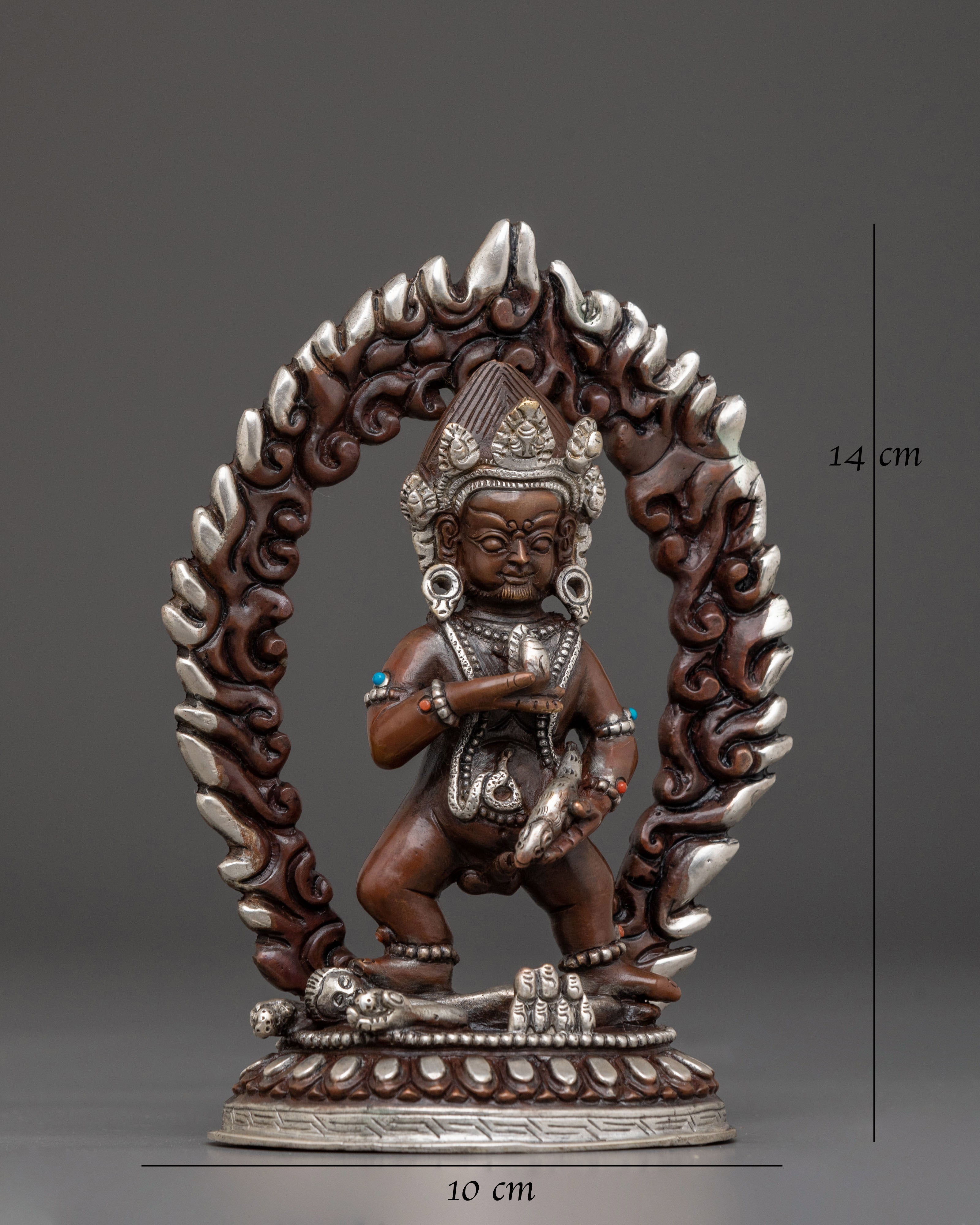 Black Dzambhala Sacred Statue | Buddhist Wealth Deity Art