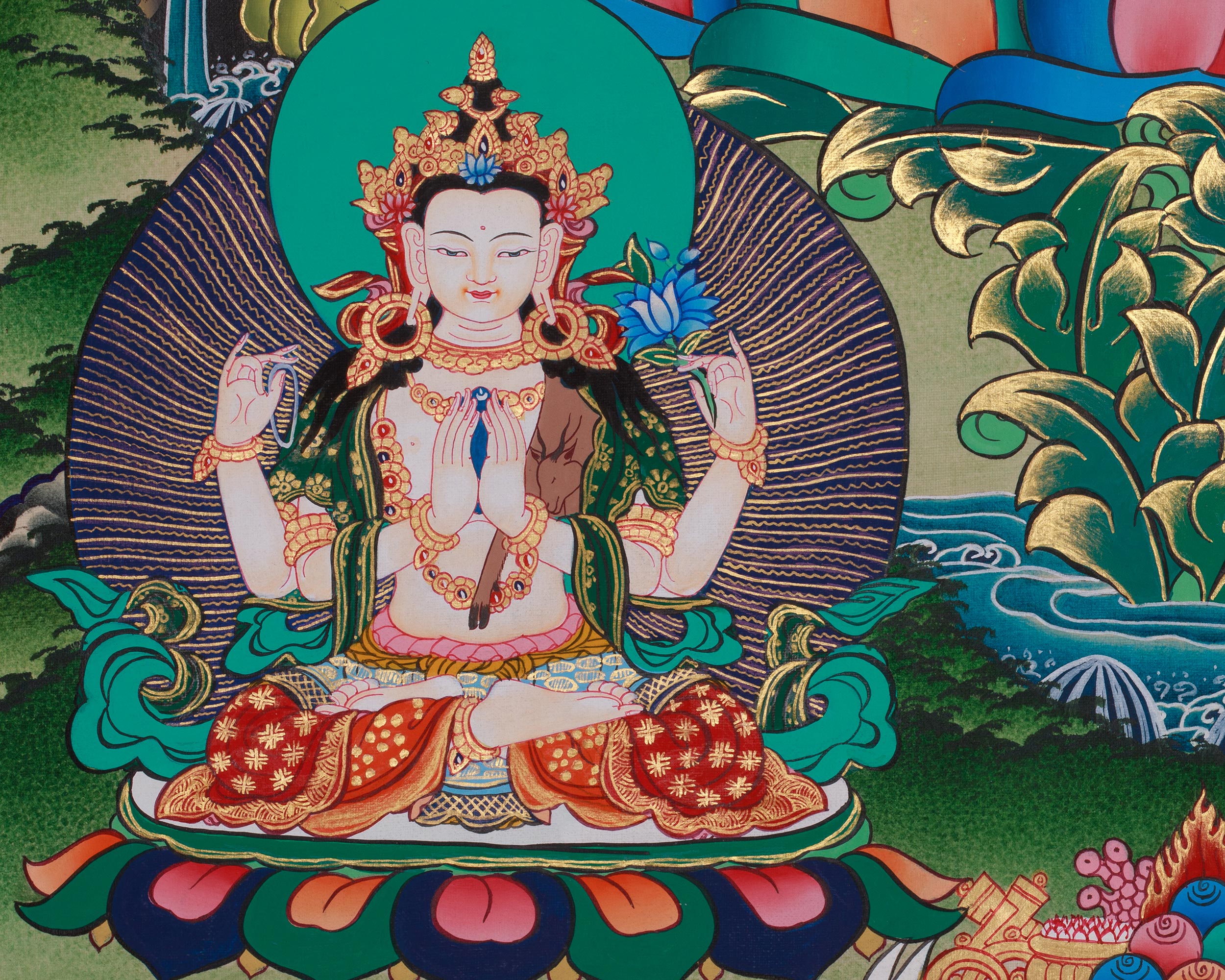 Manjushri Blessing Thangka | Buddhist Deity | Himalayan Art