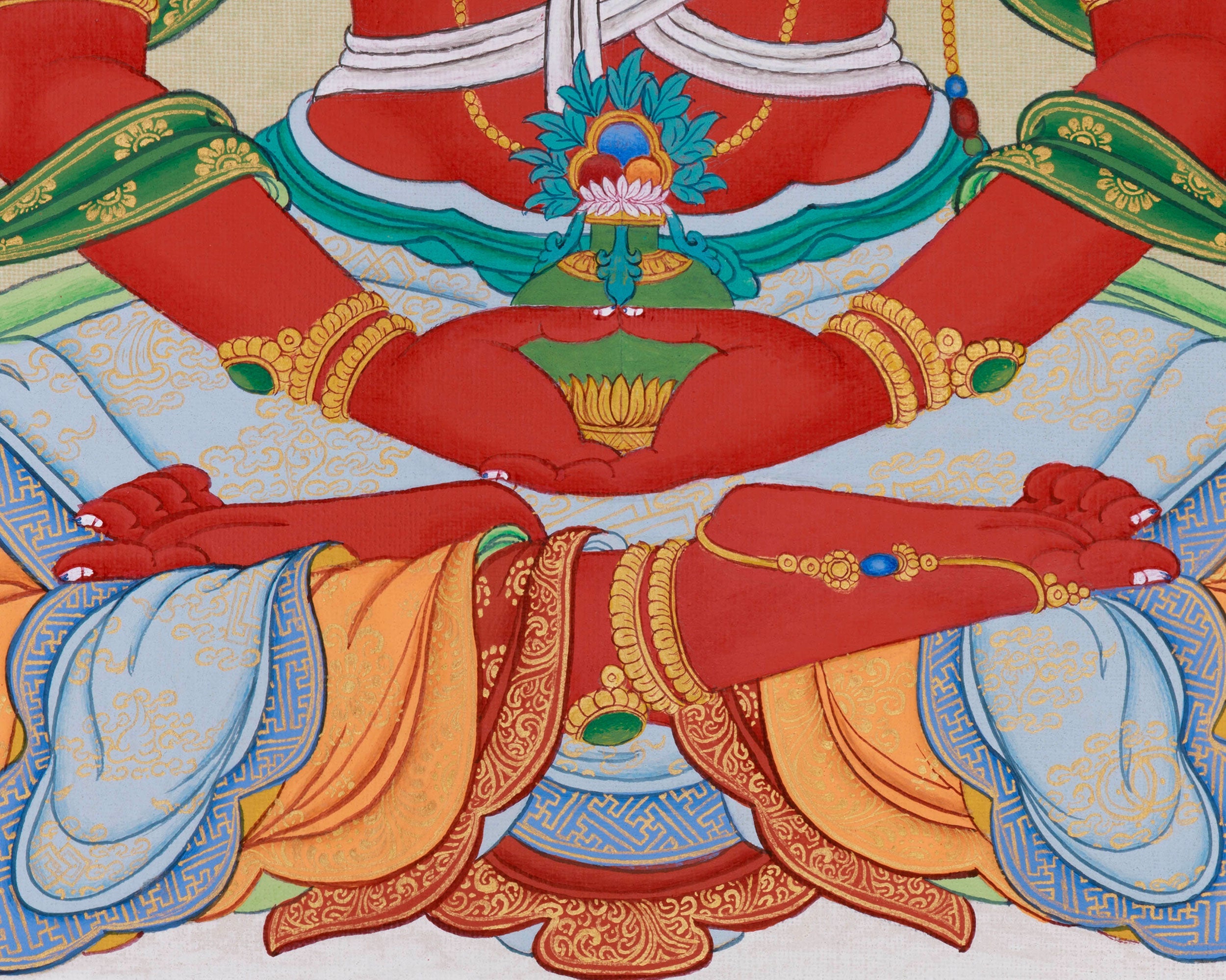 Amitayus Longevity Buddha "The Immortal One" Thangka