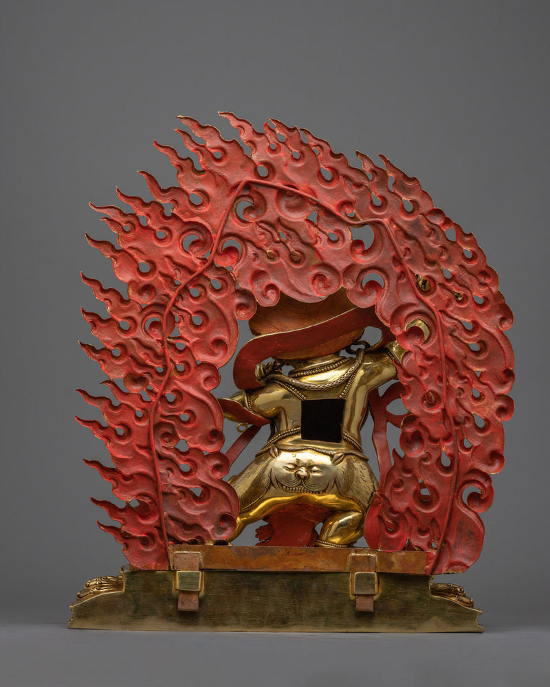 Vajrapani Dharmapala Statue | Protector in 24K Gold Gilded Splendor