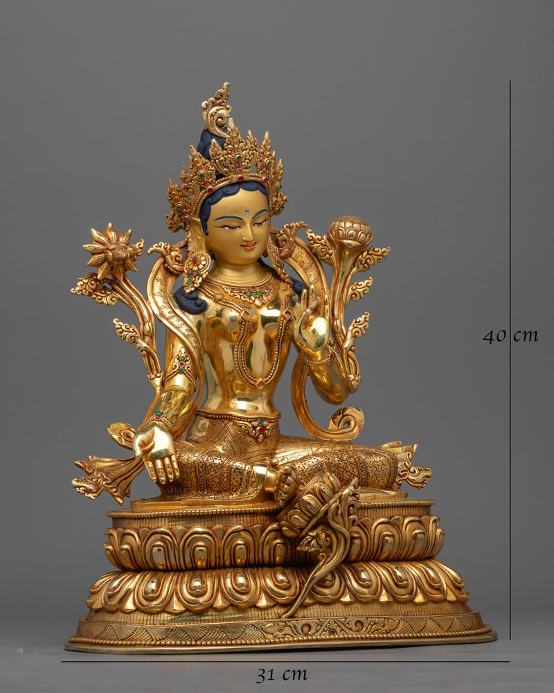 The Diva Green Tara Statue | Manifestation of Compassion and Protection