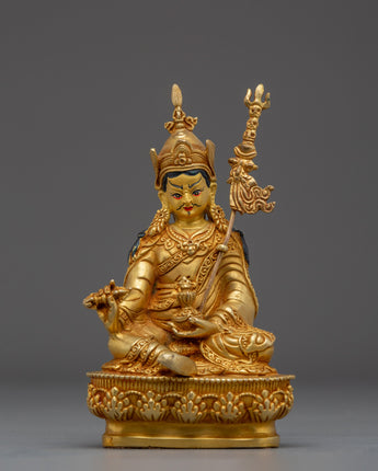 Guru Rinpoche Copper Statue 24K Gold Gilded