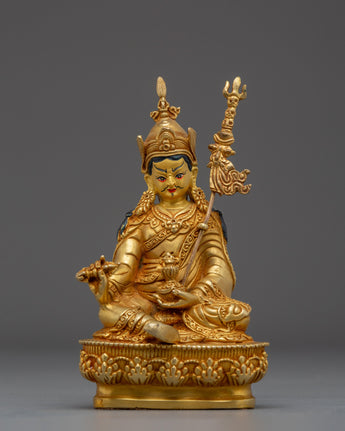 Guru Rinpoche Copper Statue 24K Gold Gilded