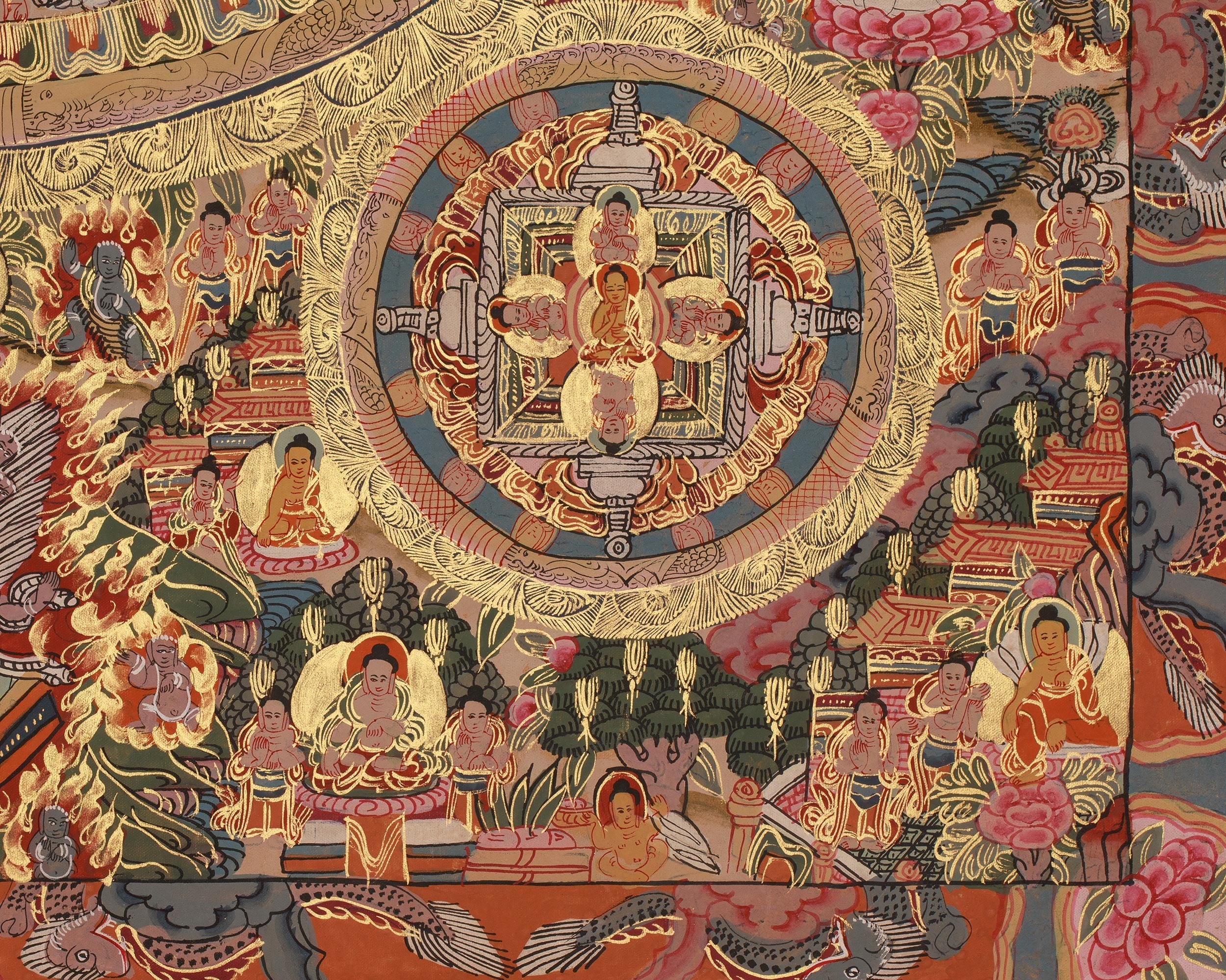 Sacred Thangka of Buddha Mandala | A Vision of Enlightened Universe