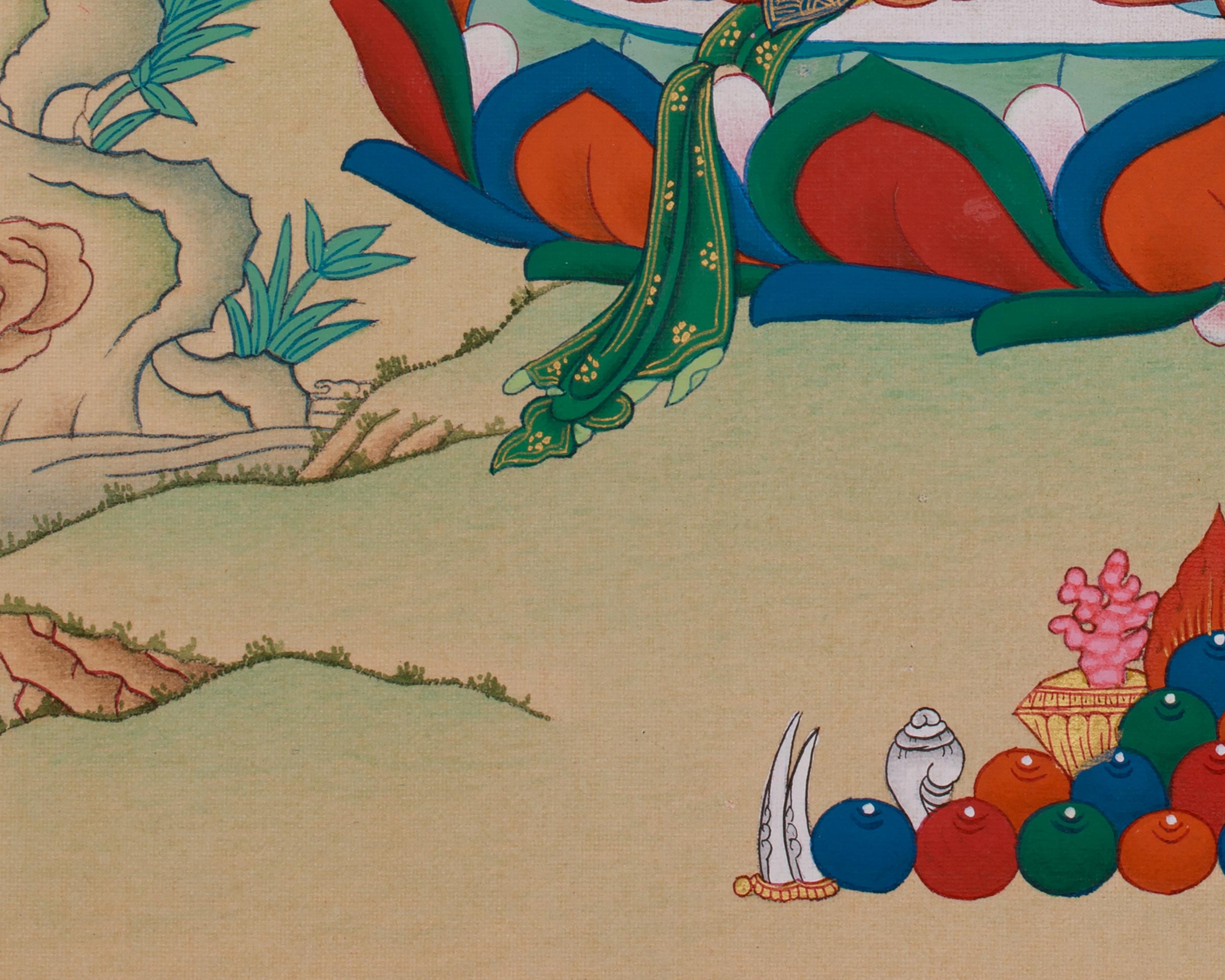 Buddhist White Tara Healing Thangka | A Sacred Thangka of Compassion