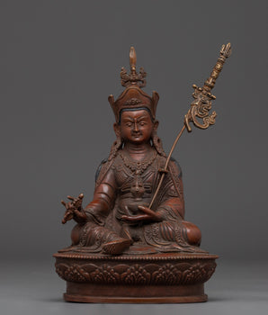 Sacred Oxidized Copper Guru Rinpoche Statue | Symbol of Wisdom and Enlightenment