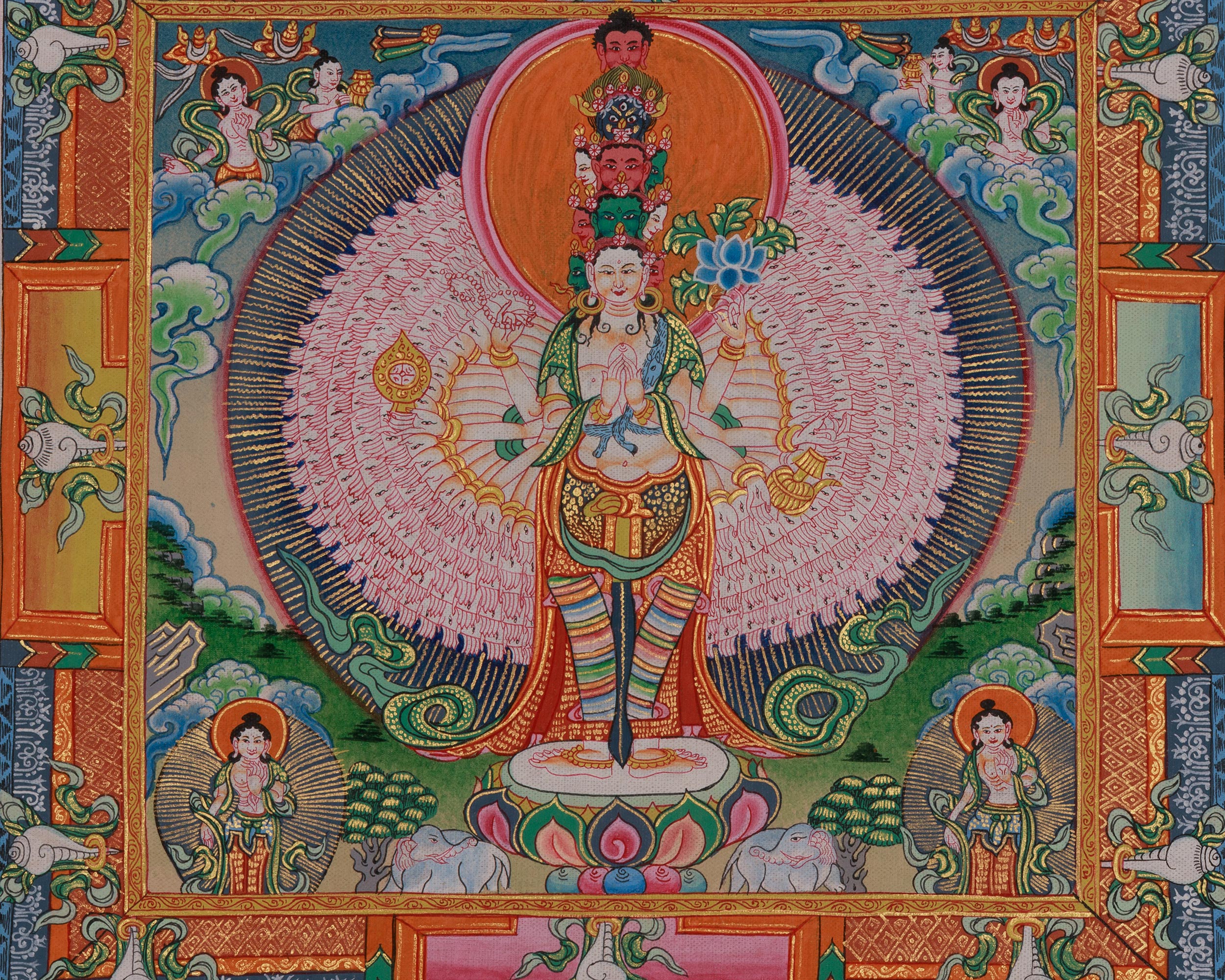 Himalayan 1000 Armed Chenrezig Thangka | Boundless Compassion
