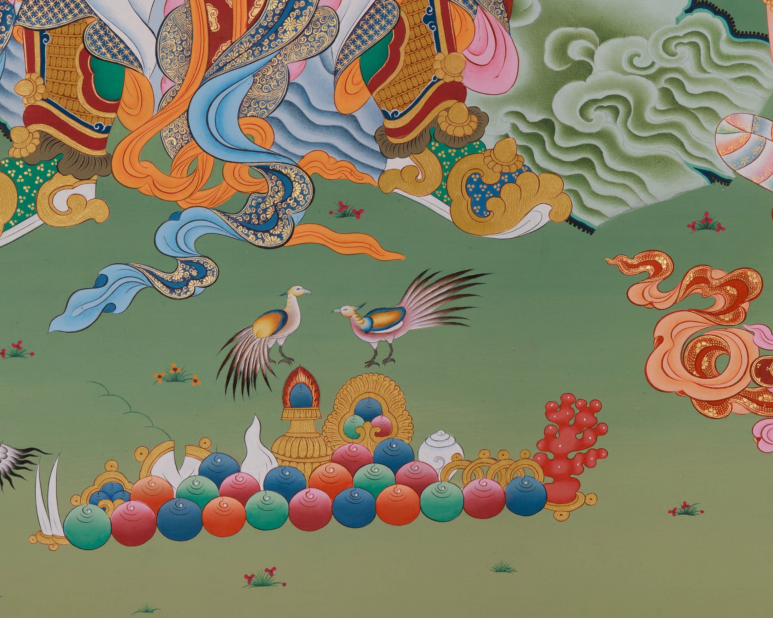 Sacred Thangka of Dhritarashtra | Heavenly King of the East