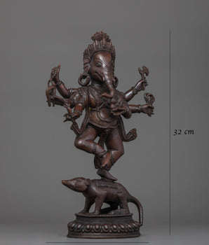 Six-Arms Ganesh Handmade Statue | Embodiment of Wisdom and Prosperity