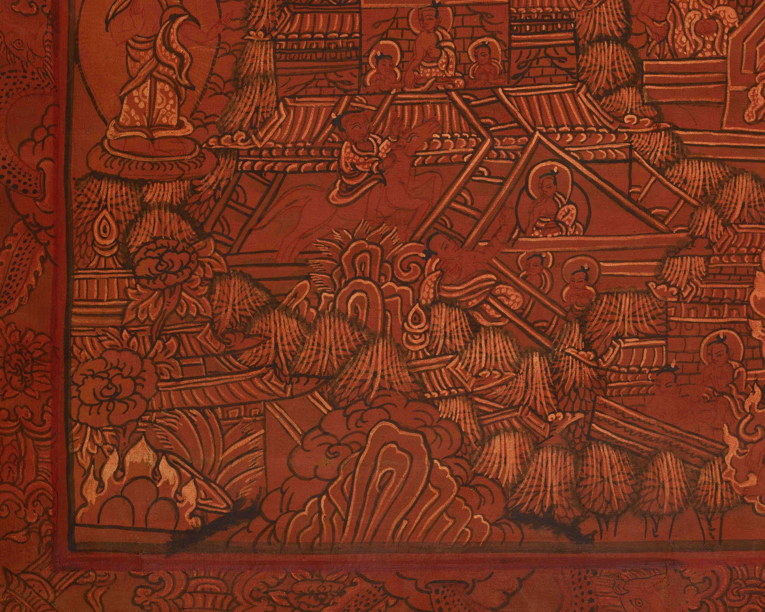 Buddha Life Story Tibetan Thangka | Shakyamuni Buddha’s Enlightened Path