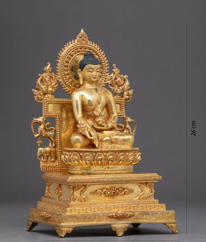 The Medicine Buddha Statue | Gold Gilded Buddhist Sculpture