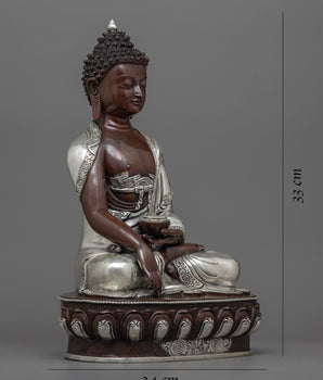 silver plated buddha statue 