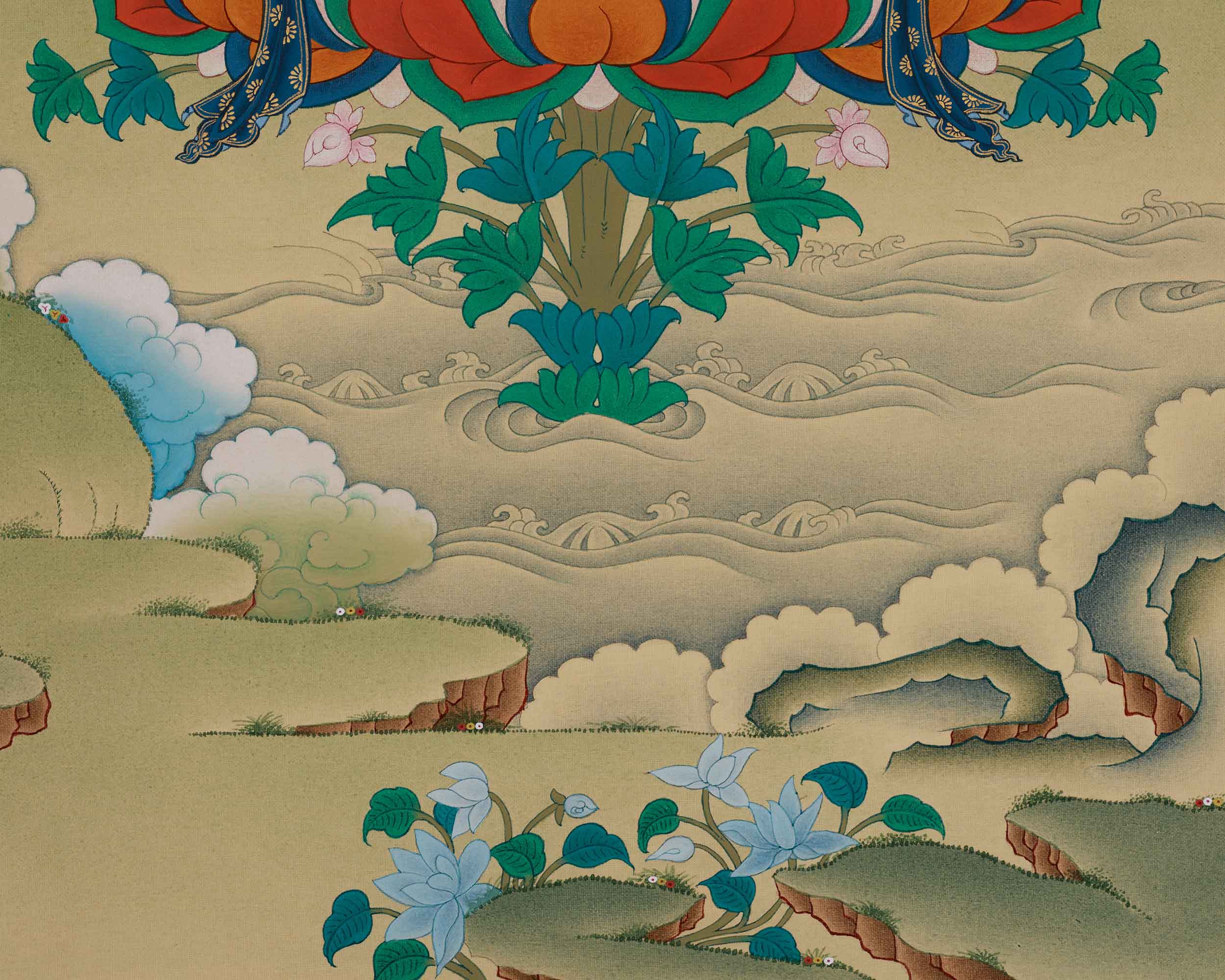 Goddess White Tara Thangka | Symbol Of Compassion with Brocade
