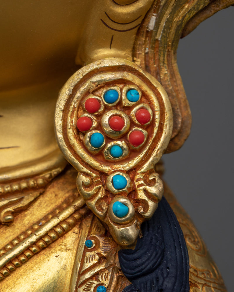 Vajrasattva, The Primordial Buddha Sculpture | 24K Gold Gilded Essence of Purity