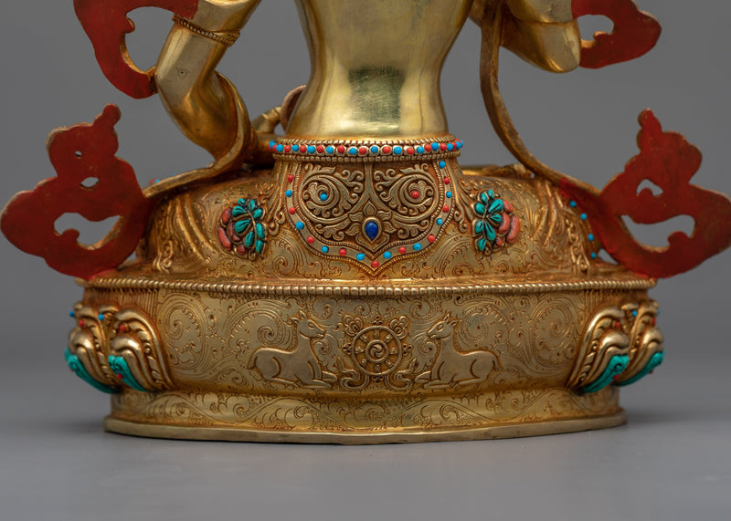 Vajrasattva, The Primordial Buddha Sculpture | 24K Gold Gilded Essence of Purity
