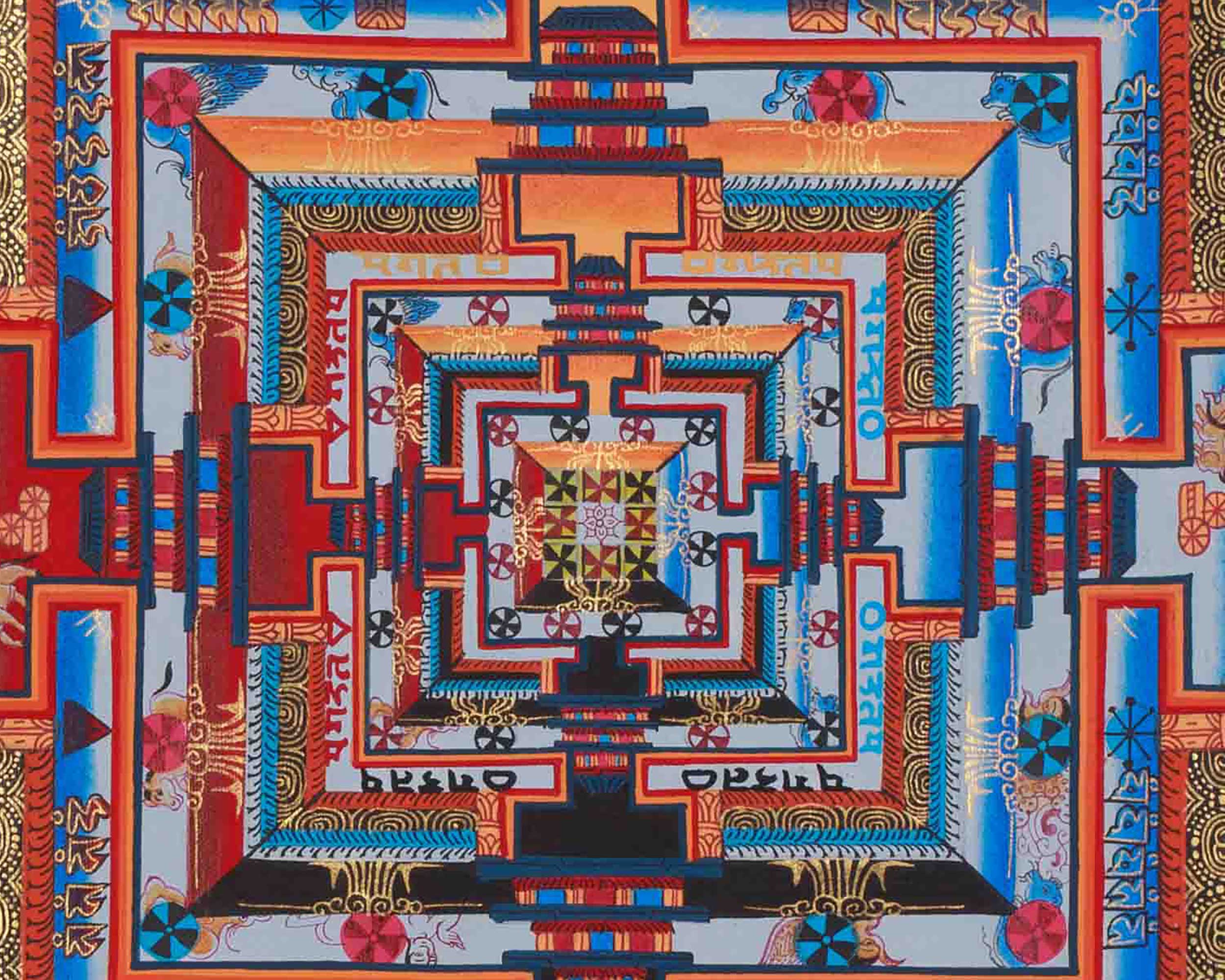 Vajrayana Kalachakra Mandala Art | Wheel of Time Buddhist Thangka