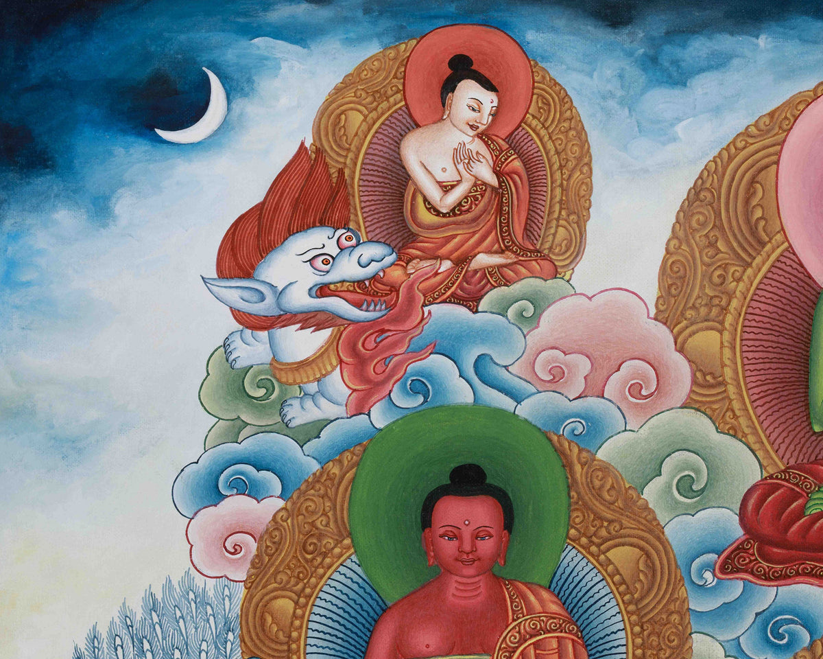 Deity of Wealth, Yellow Dzambhala | Guardian of Prosperity on Cotton Canvas