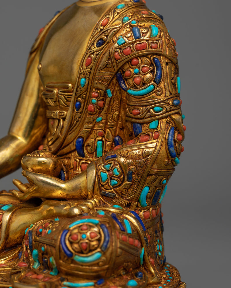 9.8 Inch Three Buddha Statue Set | Beautifully Decorated Buddha Sculpture for your Mediation