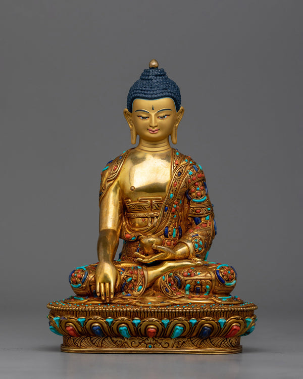 Shakyamuni Buddha Beautifully Decorated Statue 