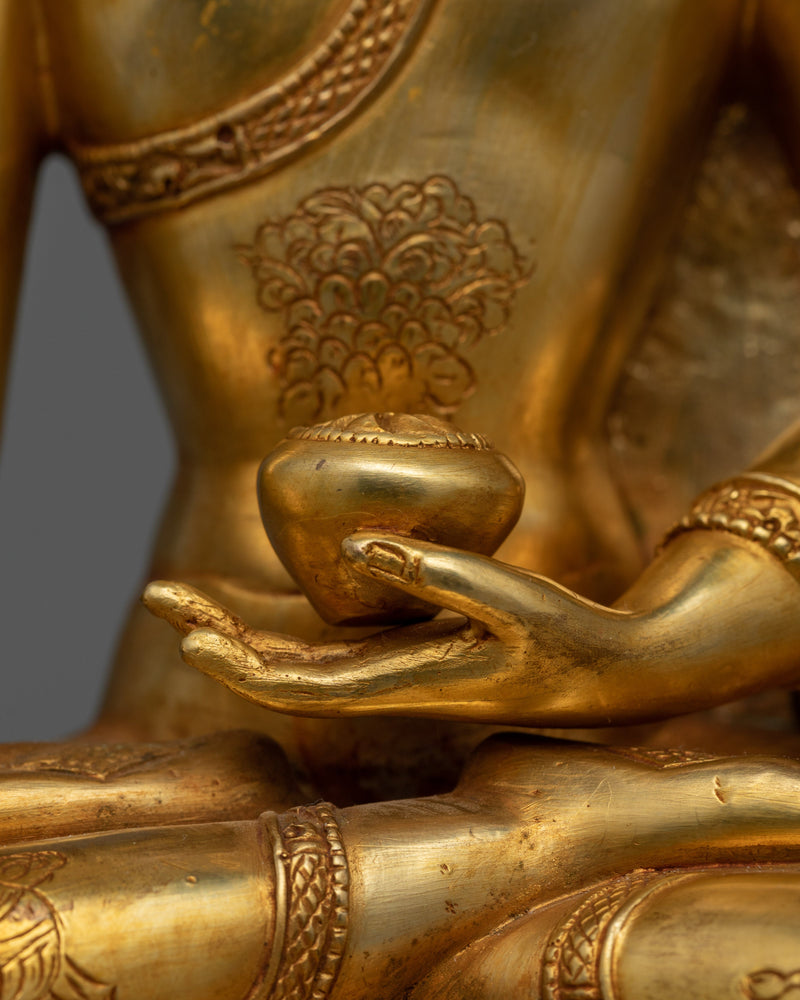 Gold Crown Shakyamuni Buddha Statue | Traditionally Hand-crafted Idol