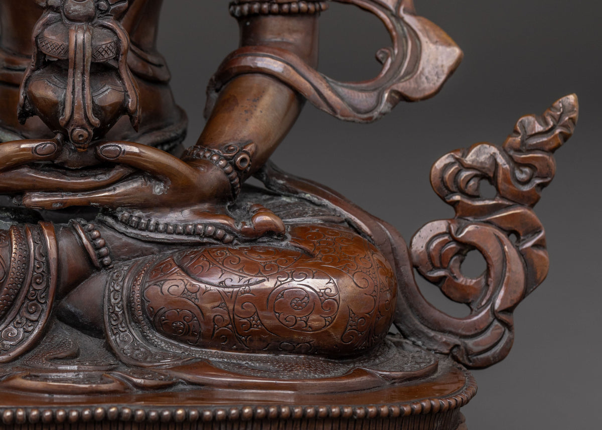 Amitayus Longevity Copper Statue | Home Decor