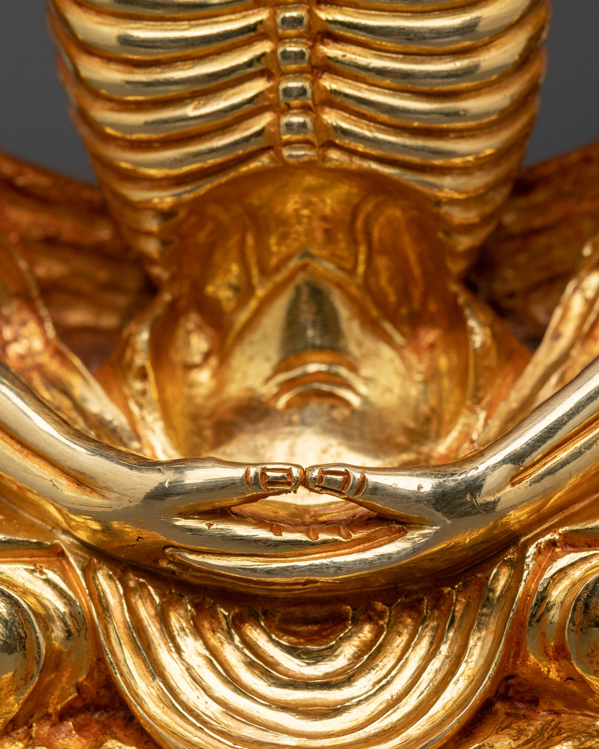 Fasting Buddha Meditation Statue | 24K Gold Gilded Buddhist Sculpture
