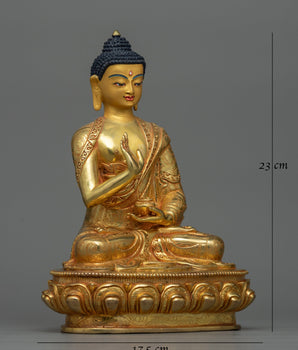 Amogasiddhi Small 23cm Gold Gilded Statue | Tibetan Handcrafted Copper Artwork