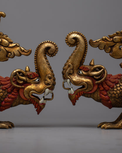 Copper Dragons Statues | Handcrafted Sculptures for Mythical and Mystical Home Decor