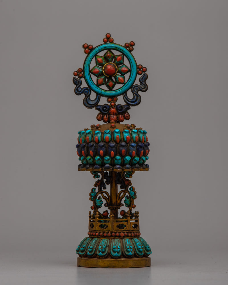 Eight Auspicious Symbols Statue | Detailed Sculpture for Prosperity, Harmony, and Spiritual Practice