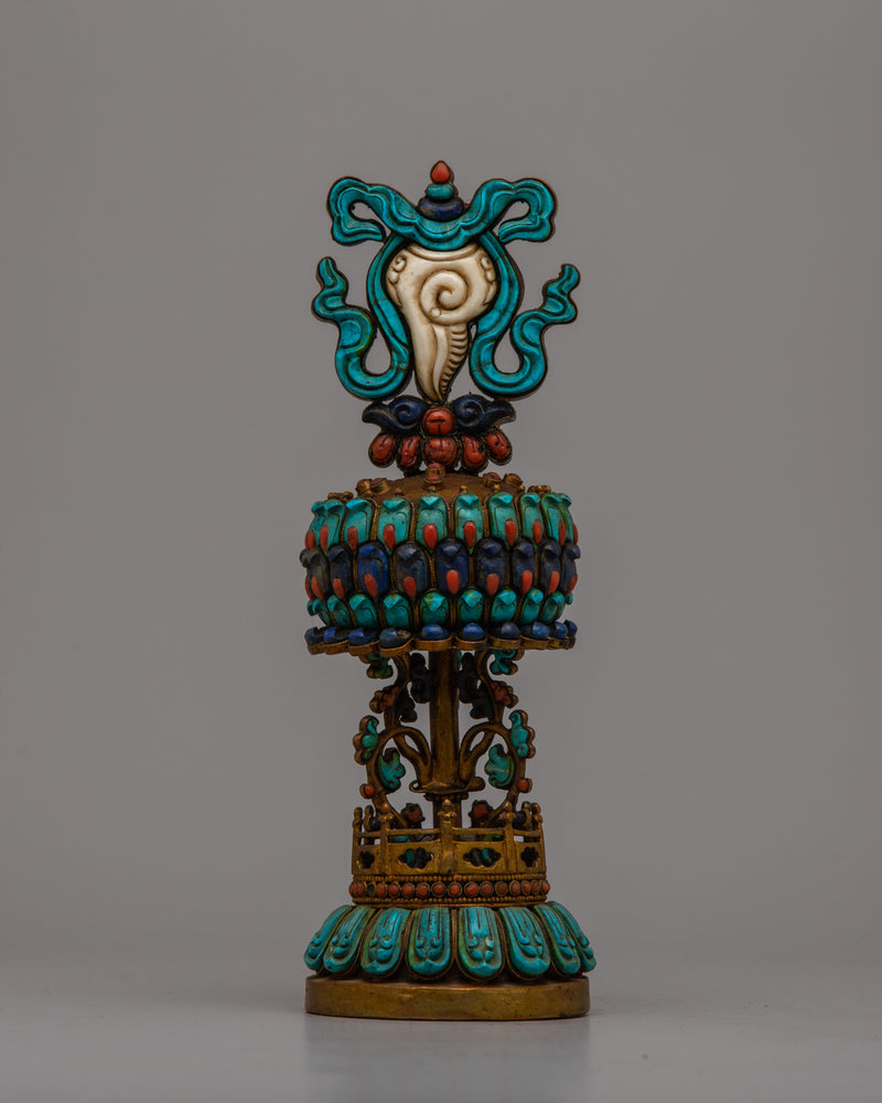 Eight Auspicious Symbols Statue | Detailed Sculpture for Prosperity, Harmony, and Spiritual Practice