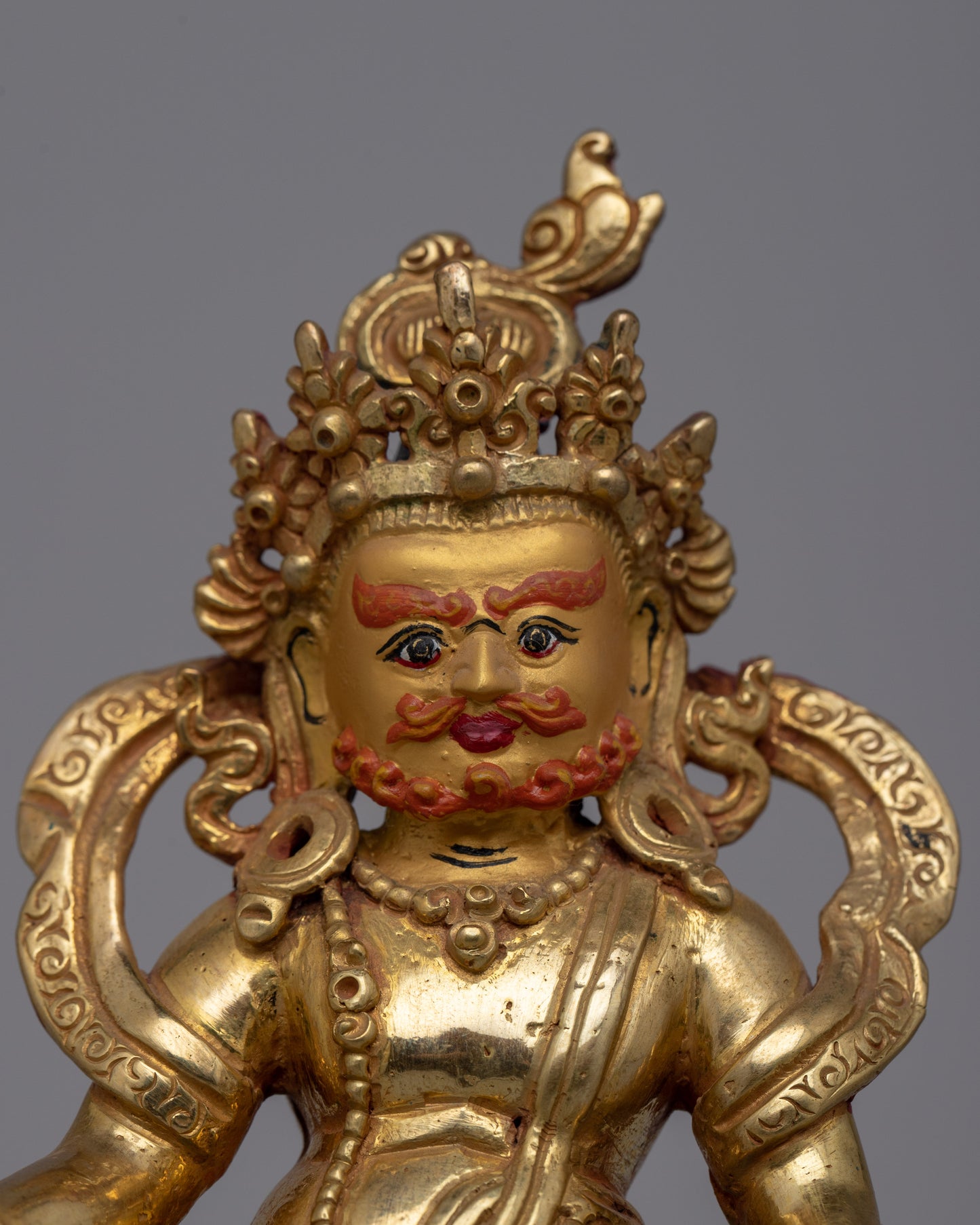 Copper Dzambhala Statue | Exquisite Detailed Sculpture of the Wealth Deity for Spiritual Prosperity