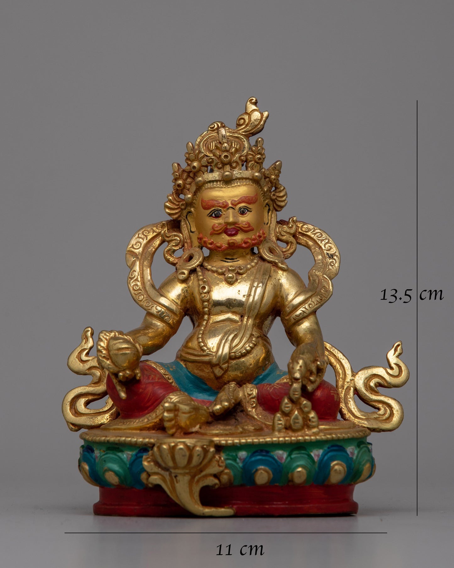 Copper Dzambhala Statue | Exquisite Detailed Sculpture of the Wealth Deity for Spiritual Prosperity