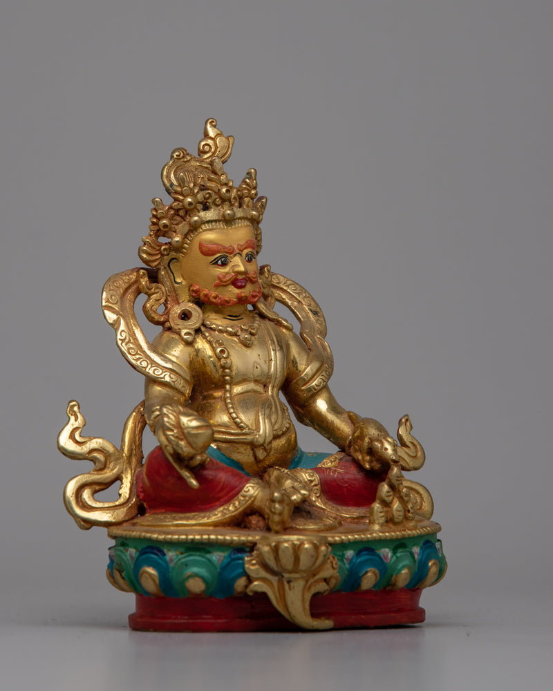 Copper Dzambhala Statue | Exquisite Detailed Sculpture of the Wealth Deity for Spiritual Prosperity