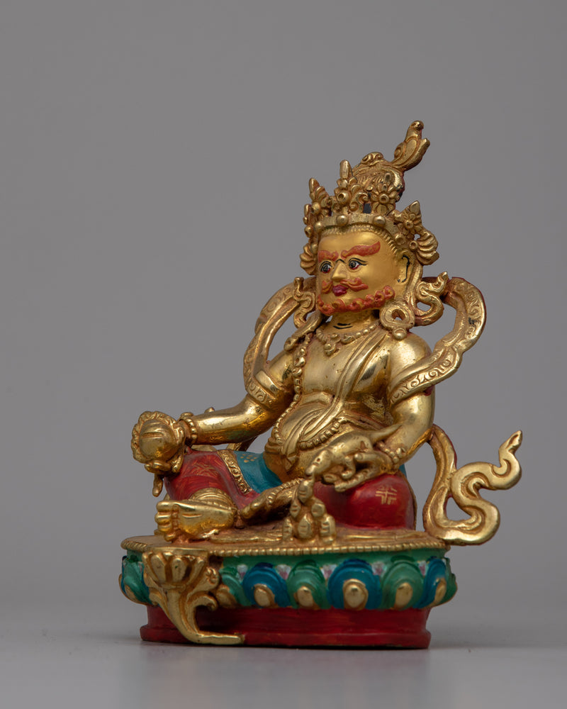 Copper Dzambhala Statue | Exquisite Detailed Sculpture of the Wealth Deity for Spiritual Prosperity