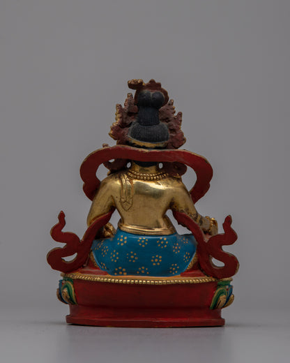 Gold Plated Dzambhala Statue |  Detailed Sculpture of the Buddhist God of Wealth