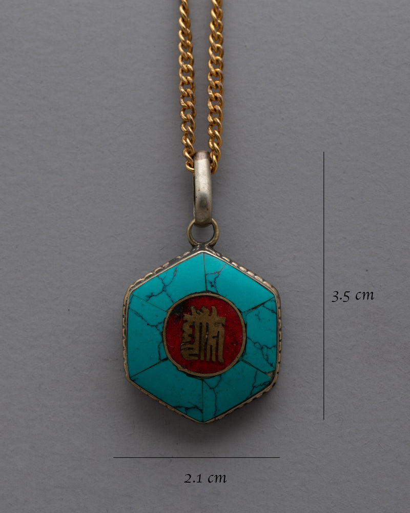 Turquoise White Metal Locket | Ideal for Special Occasions and Everyday Wear