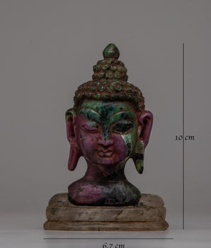 Crystal Buddha Head Statue | Handcrafted Sculpture for Meditation and Spiritual Practices