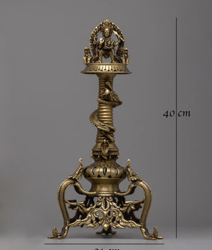 Kartikeya Sukunda Oil Lamp | Traditional Hindu Deity Diya