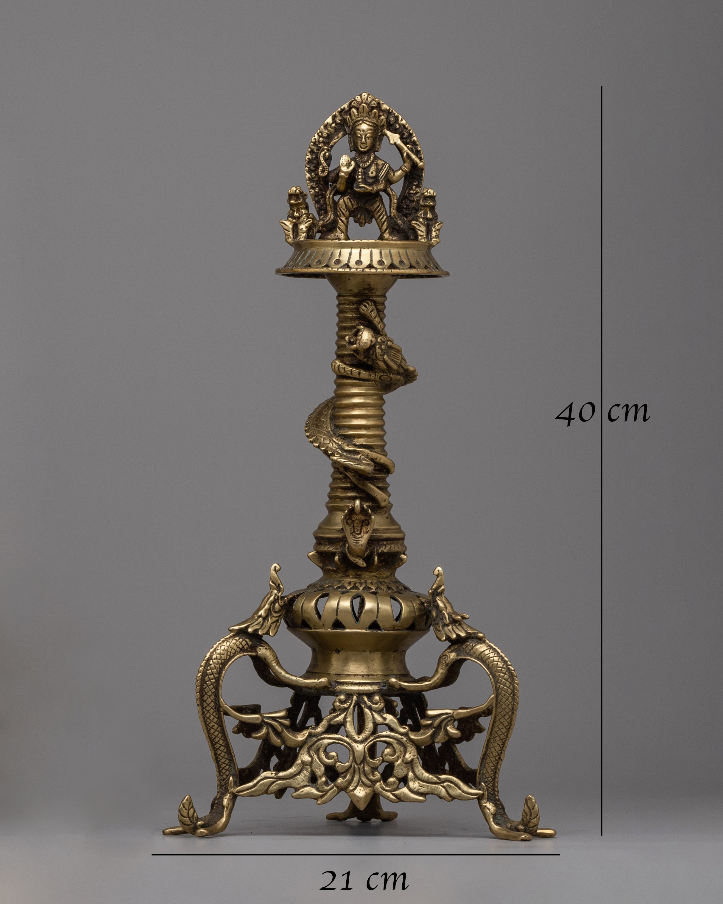 Kartikeya Sukunda Oil Lamp | Traditional Hindu Deity Diya