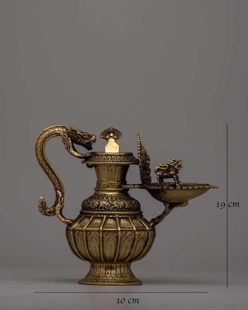 Ganesh Brass Sukunda | Artisan Crafted Hindu Elephant Deity Lamp