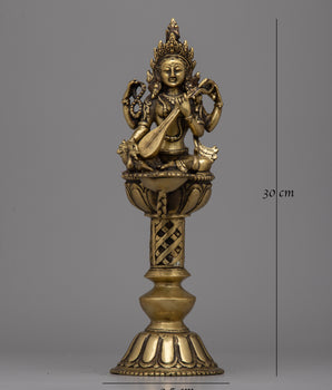 Saraswati Oil Lamp | Handcrafted Hindu Goddess Oil Light