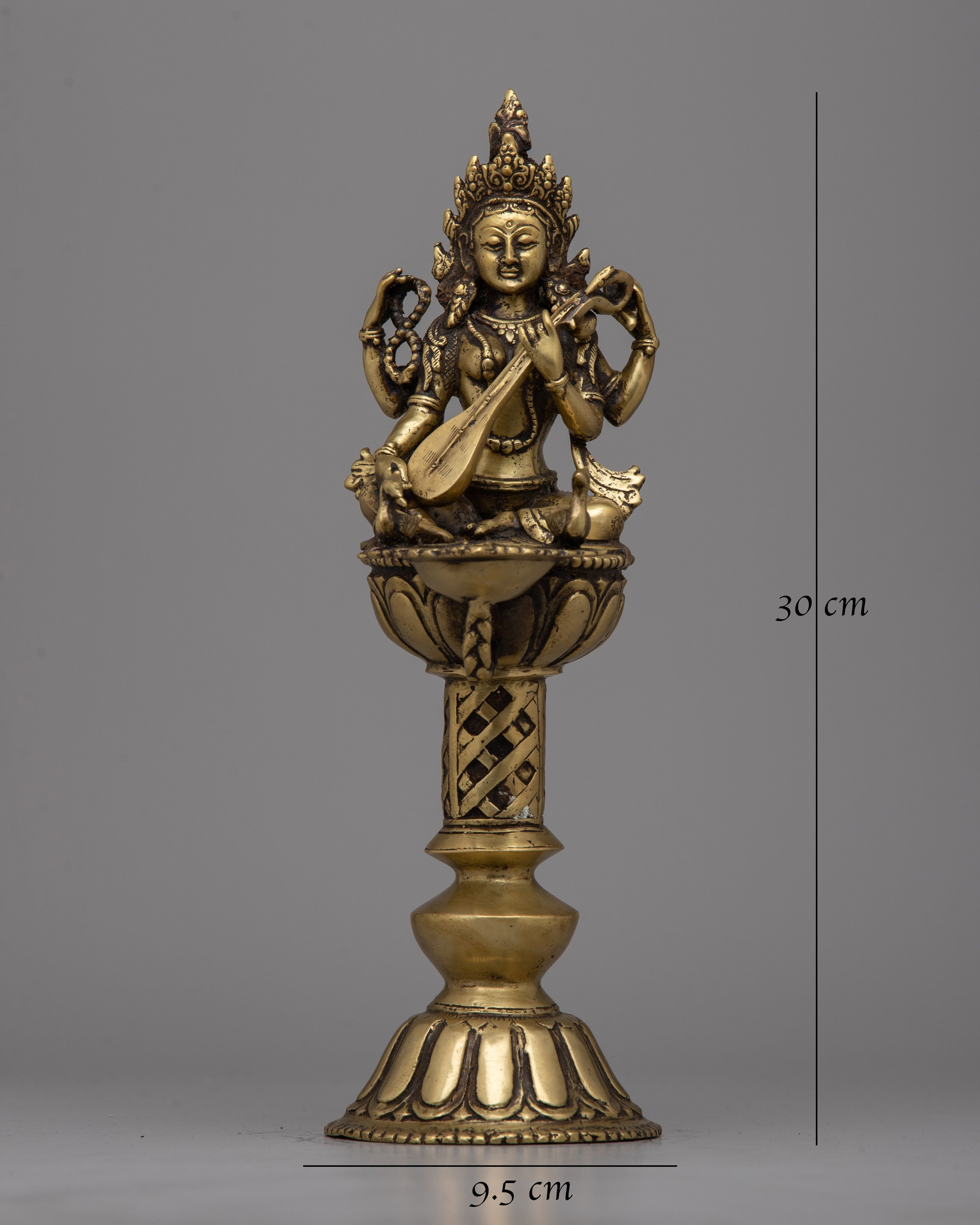 Saraswati Oil Lamp | Handcrafted Hindu Goddess Oil Light