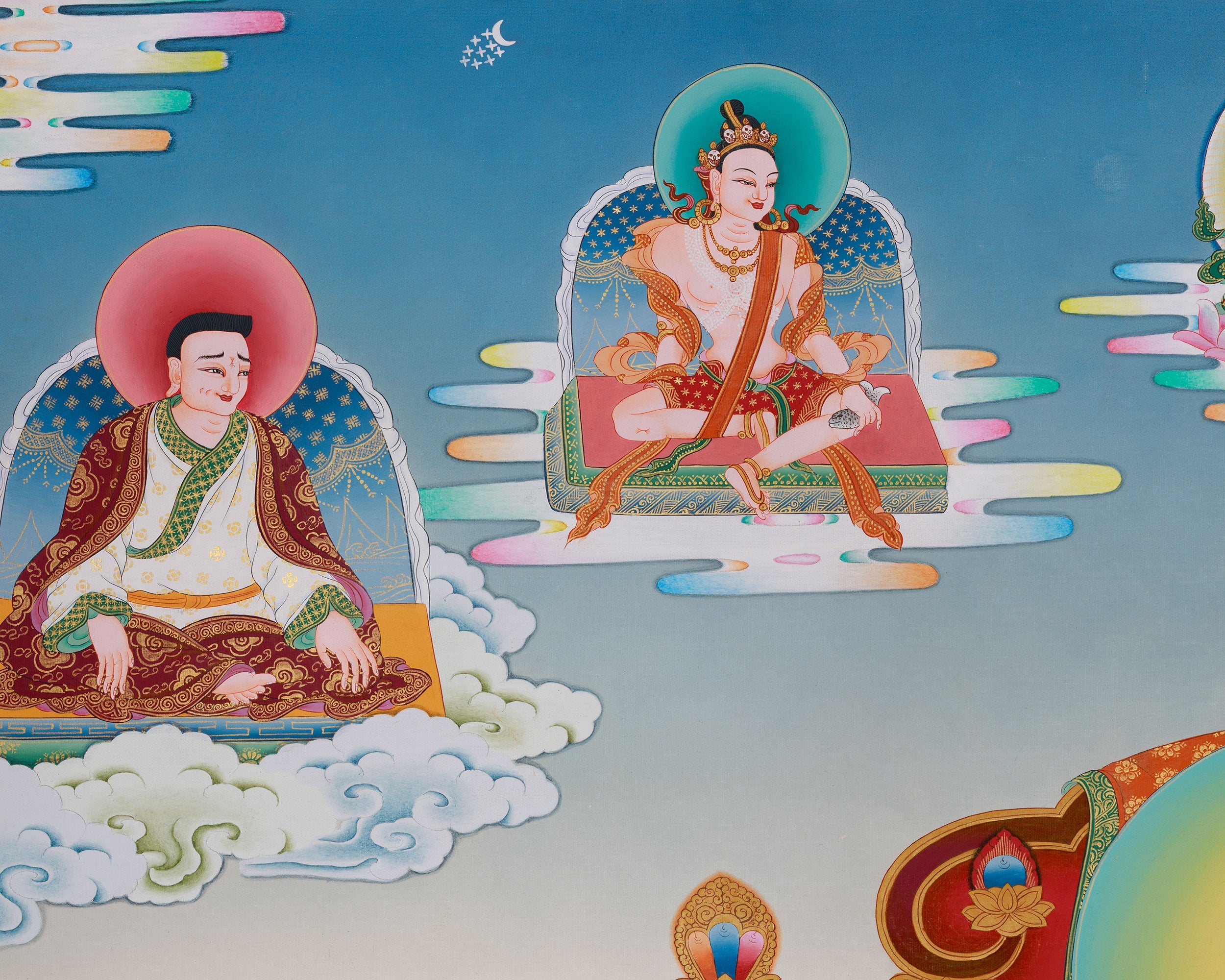Traditional Thangka of Gompopa | Kagyu Lineage Master Buddhist Art