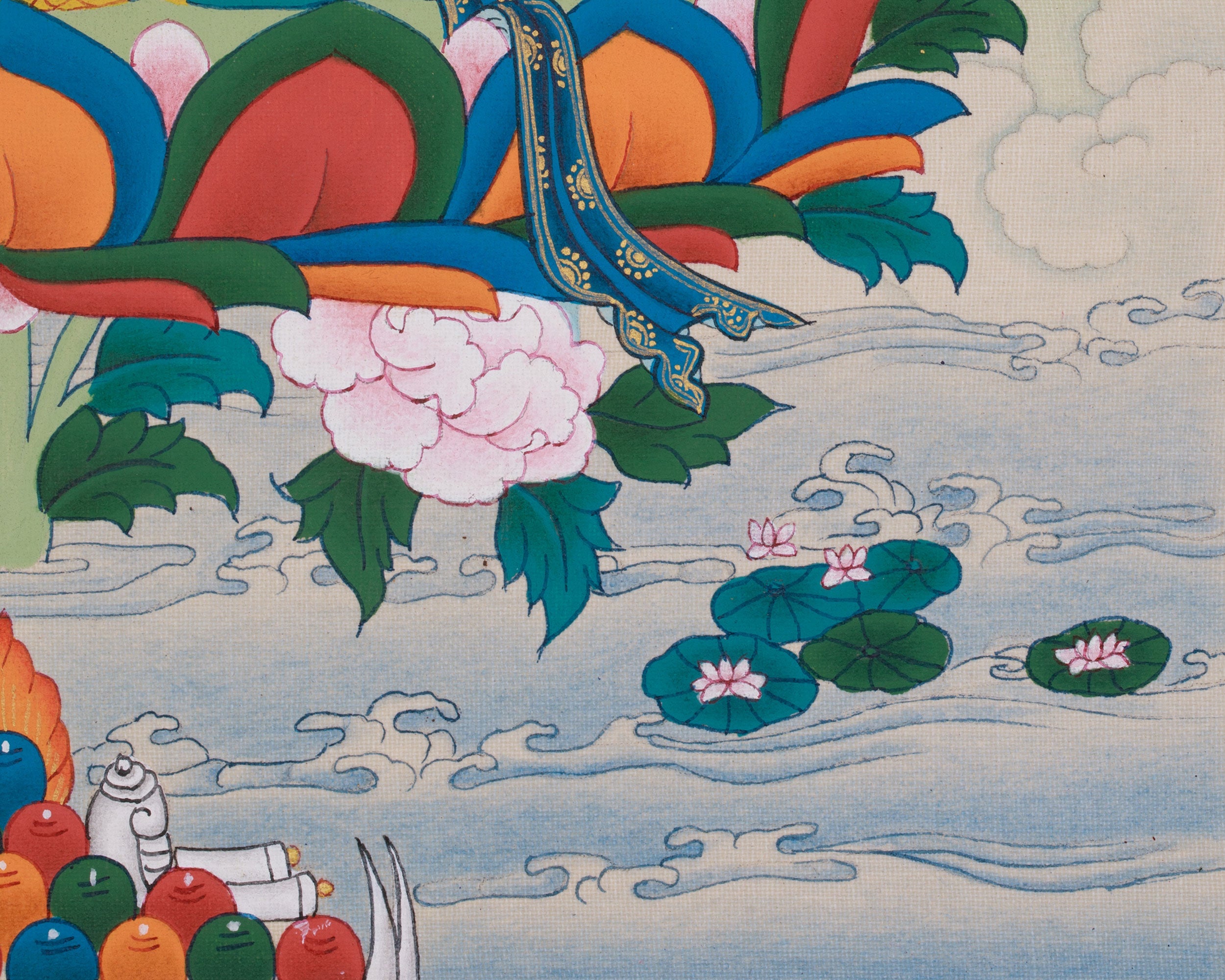 Hand-Painted Sacred Art Of Manjushri | Bodhisattva Artwork | Meditation Altar