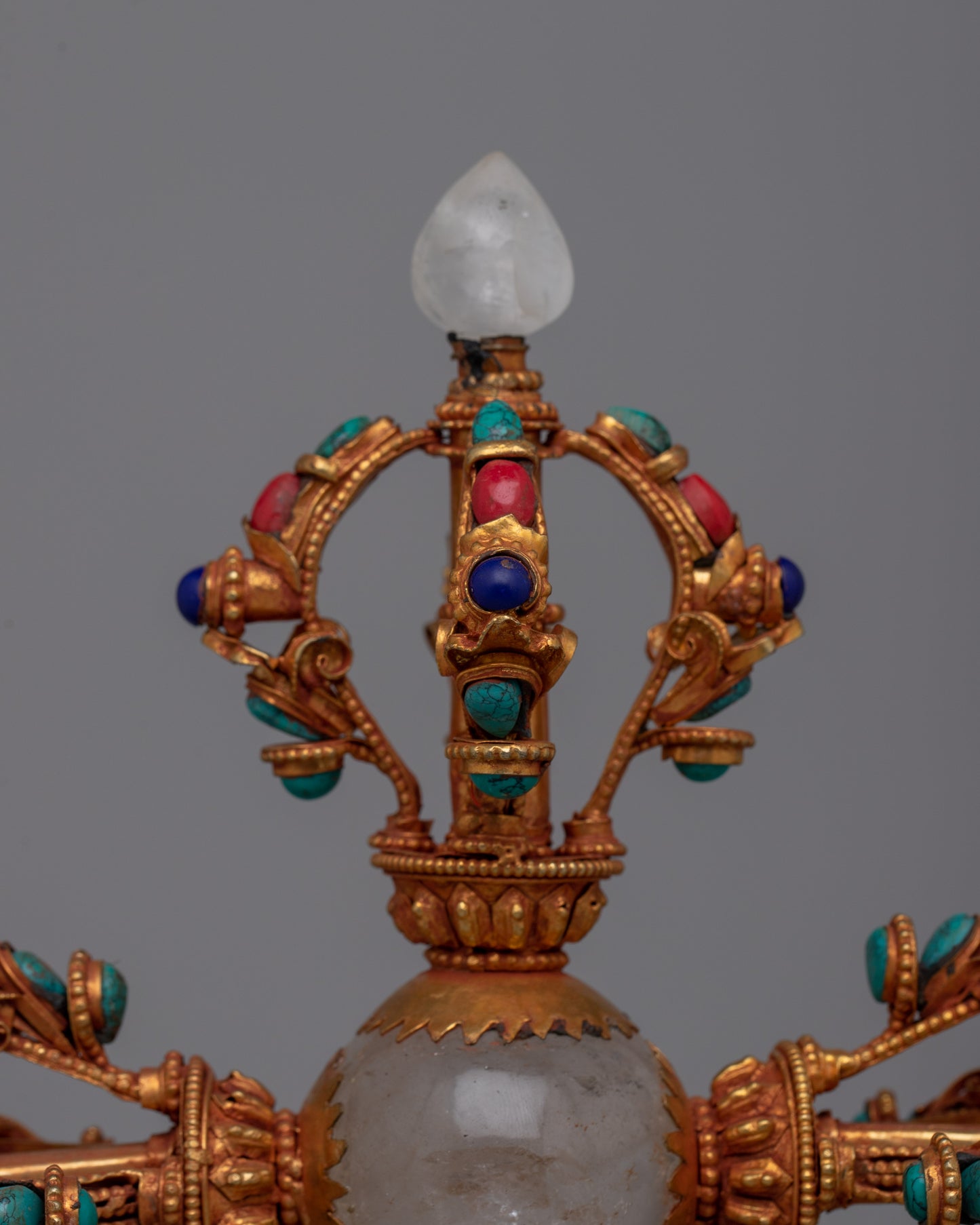 Double-Vajra Handled Bell | Tibetan Ritual Instrument Symbolizing Spiritual Union and Clarity