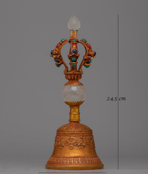 Vajra Handled Bell | Handmade Bell with Vajra Handles for Strength and Divine Protection