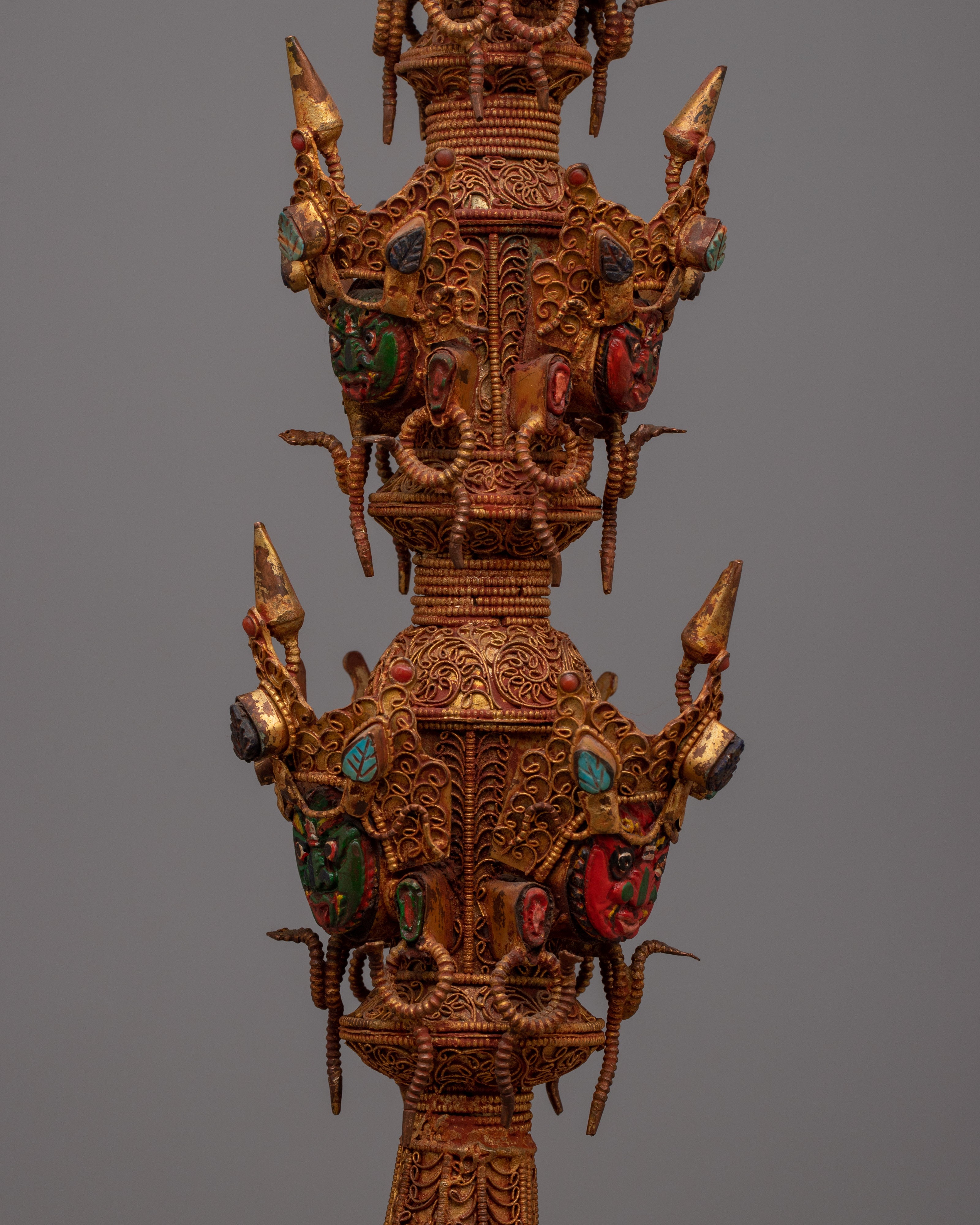 Tibetan Ritual Dagger Phurba | Handmade Weapon of Spiritual Protection and Divine Energy